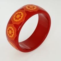 7.75" Tiffany & Co Zellige Bangle Bracelet Wide Resin Red Lacquer Paloma Picasso - $375.00