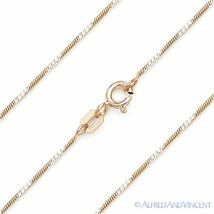 1mm Snake Link .925 Sterling Silver Two-Tone 14k Rose Gold-Plated Chain Necklace - £15.48 GBP+
