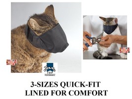 CAT Comfort MUZZLE LINED Quick-FIT ADJUSTABLE Vet Visits Meds Training G... - £7.10 GBP