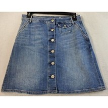 Gap Skirt Womens Size 27 Blue Denim Cotton Pockets Medium Wash Button Front - $18.50