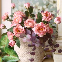 Artificial rose flowers for home decor vase filler gift wedding arrangement - $186.06 MXN