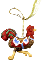 Lenox Carousel Rooster Chicken Christmas Ornament Porcelain Vintage 1989 - £24.89 GBP