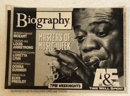 Louis Armstrong Masters Of Music Week Tv Guide Vintage Print Ad  Tpa15 - $6.92