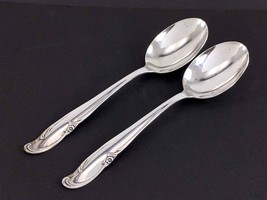 Wm. Rogers Mfg. ALLURE-TEATIME 2 Serving Spoons 8-1/2&quot; Silverplate Flatw... - £6.25 GBP