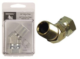 Apache 39005550 Hydraulic Adapter FPT 45° Swivel 1/2&quot; D X 1/2&quot; D Steel - £7.09 GBP