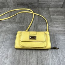 Tignanello Wallet Purse Clutch Yellow With Strap Leather - $13.88