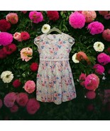 Bonnie Jean Girl&#39;s Dress Size 5 Pink Blue Embroidered Flowers Smocked Wa... - $488.70 MXN