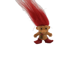 Russ Merry Little Troll Christmas Doll MINI Red Hair Scarf Green w NAKED... - £4.47 GBP