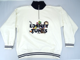 Vintage Warner Bros Sweatshirt Sz XXL Tan Pullover Looney Tunes Embroidered - $28.45