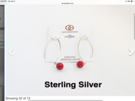 Giani Bernini  Sterling Silver Red Crystal Earrings Unique Design NWT free ship - £19.07 GBP