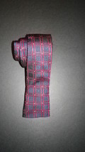 Yates &amp; Co London 2 piece skinny red check silk tie&amp; pocket square free ... - $69.00
