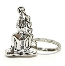 Buddha Keyring Keychain Quality Silver Plated Pewter Buddhism Thai Asia ... - £5.42 GBP