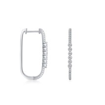Silver dazzling clear zircon bubble hoop earrings for women girls silver hypoallergenic thumb200