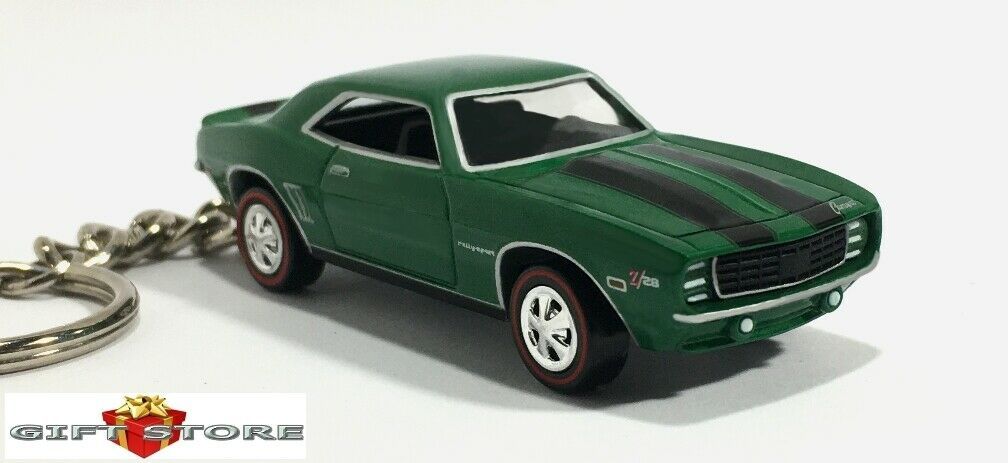 RARE! KEY CHAIN 1967/1968/1969 GREEN & BLACK CHEVY CAMARO RS/SS Z28 RALLY SPORT Item image 2