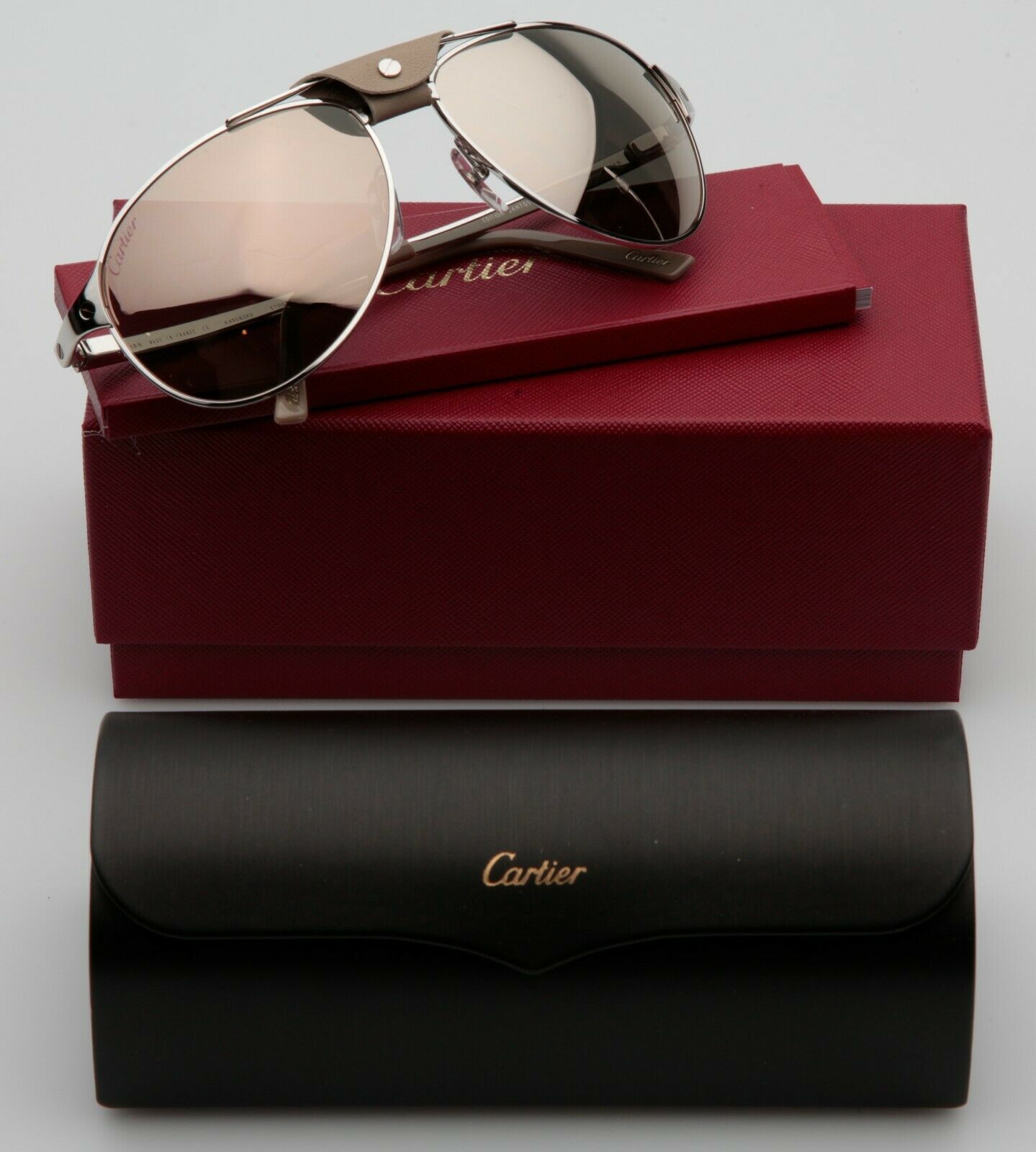 Primary image for NEW Cartier CT0077S 002 Silver SUNGLASSES 61-16-135mm France