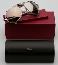 NEW Cartier CT0077S 002 Silver SUNGLASSES 61-16-135mm France - £755.94 GBP