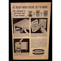 Weldwood Vintage Print Ad 60s Wood Finishes Unites States Plywood Workshop - £7.50 GBP