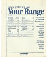 Hotpoint Your Range stove oven Use Care Instructions PRINTED Owners Manu... - $830.69 MXN