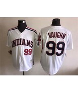Men&#39;s Cleveland Indians Rick Vaughn #99 Jersey Throwback White Uniform - $66.29 CAD