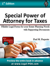 Special Power of Attorney for Taxes - Full Version - Hardcover - $39.99