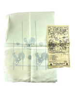 American Thread Co Star Stamped Embroidery Table Runner Scarf Rooster 1960s - £22.67 GBP