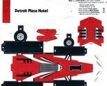 Detroit Plaza Hotel Restaurant Kids Menu Punch Out Race Car MINT 1970&#39;s ... - $74.17