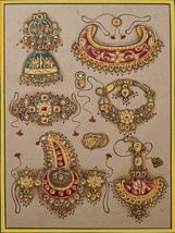 Indian Jewelry Diamond Handmade Painting for wall Decor set of 3 | 11x8 ... - £235.14 GBP