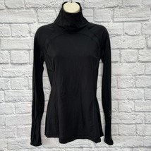 Lululemon Womens Run Speedy Turtleneck Shirt Black Size 6 Thumbholes Flo... - $98.95