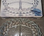 American Whitehall 7&#39;&#39; x 10&quot; 2 Part Oval Relish Dish Crystal Glass New - $19.79