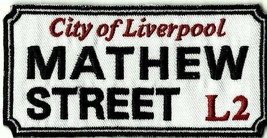 Road Sign L2 Mathew Street 2019 Embroidered IRON/SEW On Patch Liverpool Beatles - £3.97 GBP