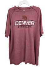 Rivalry threads 91- Men&#39;s Denver Pioneers Red Maroon Stretch T-shirt Large - £10.09 GBP