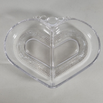 Duncan and Miller Heart Shaped Divided Glass Candy Dish 8&quot; x 6&quot; - £7.66 GBP