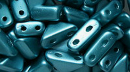 6mm Czech Glass Twin Hole Beads Pastel Zircon, Tango, 75 pc , two hole blue - $8.50