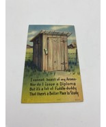 Vtg Linen Postcard of Outhouse-I Cannot Boast of My Aroma-Nor Do I Issue... - $3.95