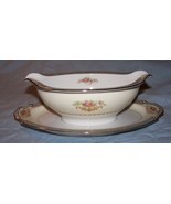 Noritake &quot;Chevonia&quot; Gravy Boat w/underplate-Occupied Japan-blue, gold fl... - $285.10 MXN