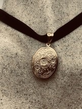 Vintage Flores Medallón Gargantilla Dorado Collar de Acero Inoxidable - £29.77 GBP