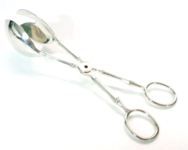 Large Silver Plated 23 cm Salad or Pastry Scissors Style Tongs -  Made i... - $16.80