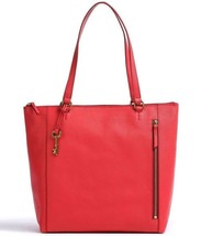 Fossil Tara Cherry Red Leather Shopper ZB1475618 Shoulder Bag NWT $230 Retail - £79.14 GBP