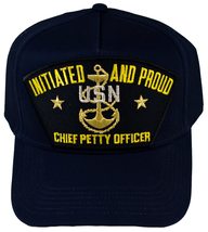 Navy Chief Petty Officer INITIATED and Proud HAT - Navy Blue - Veteran Owned Bus - £18.34 GBP