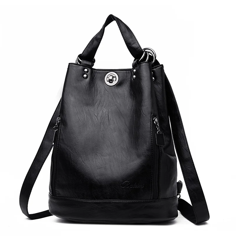 2020 Women Leather Backpa Multifunction Women Vintage  Bag Ladies Ruack large ca - £111.94 GBP