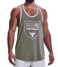 NWT men&#39;s large Under Armour Project Rock green BSR Blood Sweat Flag Tan... - £22.44 GBP