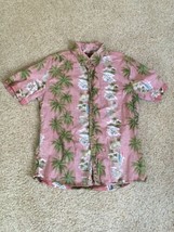 RUSTIC SOULS Mens LARGE Pink Green Reverse Print 08 Hawaiian shirt - £15.71 GBP