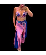 Handmade Rhinestone Belly Dance Costume: Festival Go-Go Dress - $269.00