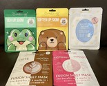 Lot of 5 The Creme Shop Lighten Up Brightening Face Mask Set *Made in Ko... - £15.89 GBP
