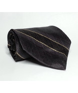 J FERRAR Men Silk Tie Black Stripes Made in USA 4&quot; wide 58&quot; long  - $8.73
