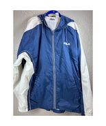 Fila Full Zip 100% Polyester Hooded Windbreaker Blue White Mens Size XL - $29.95