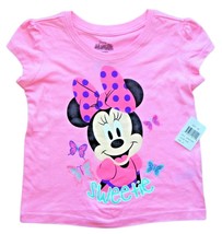 MINNIE MOUSE DISNEY Pink Short Sleeve Tee T-Shirt Toddler&#39;s Sz. 2T, 3T o... - $7.50