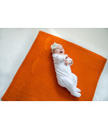 Merino wool soft baby blanket Unisex newborn hand knit warm stroller bla... - $150.00