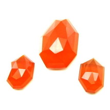 26.1Ct 3pc Set Carnelian Quartz Doublet Fancy Faceted Gemstones - £76.13 GBP