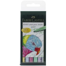 Faber-Castell Art &amp; Graphic Pitt Artist Pen Brush India Ink Pen, Pastel, Wallet  - $25.67